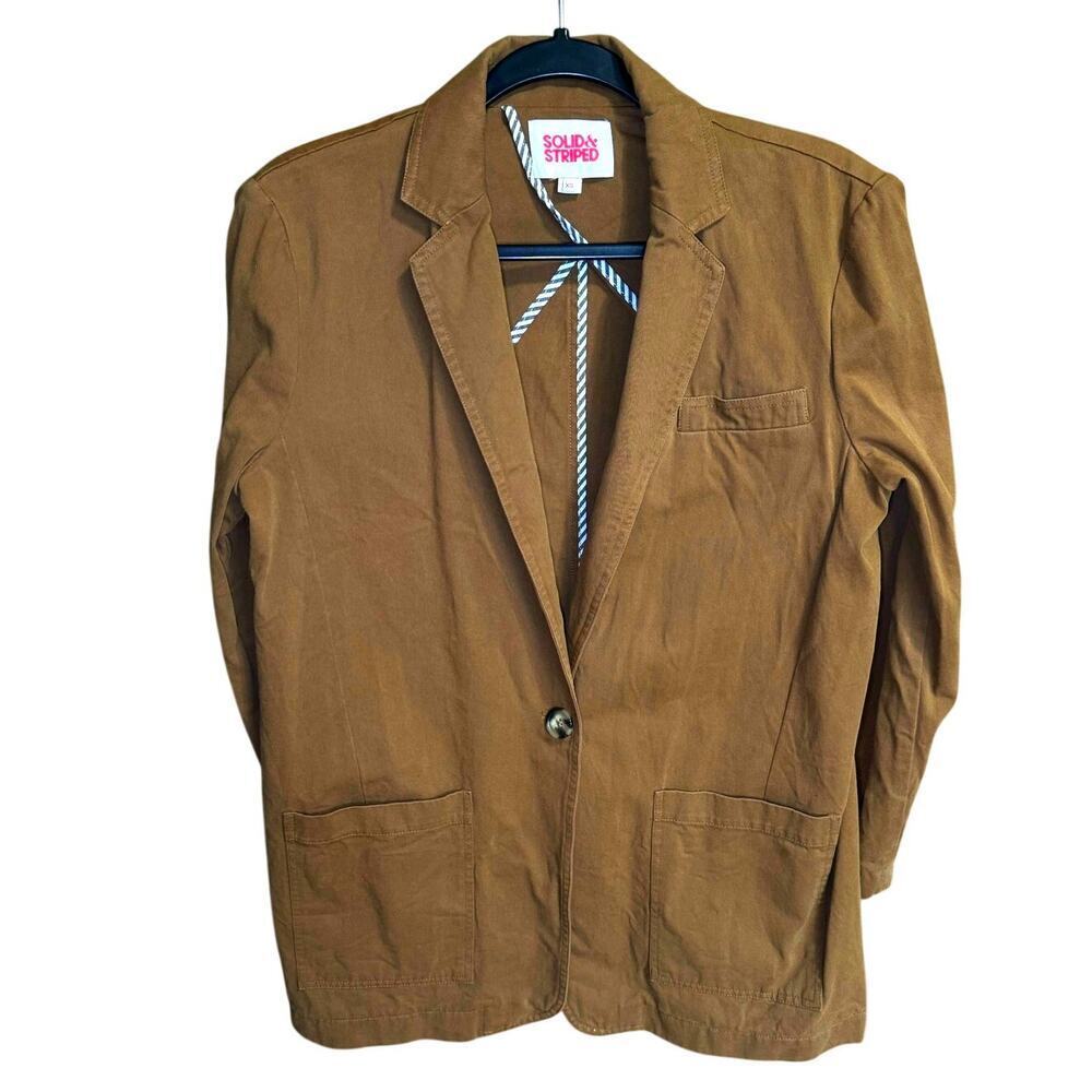 Solid & Striped The Beach Blazer Washed Chino Camel Brown Size XS - Picture 4 of 10